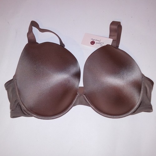 Secret Treasures Bra Full Figure Natural Lift Plunge Brown Solid Smoothing Back - Picture 13 of 23