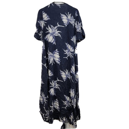 ROXY Beach Pool Cover Up Blue Floral Print Size Medium Summer Viscose - Picture 2 of 9