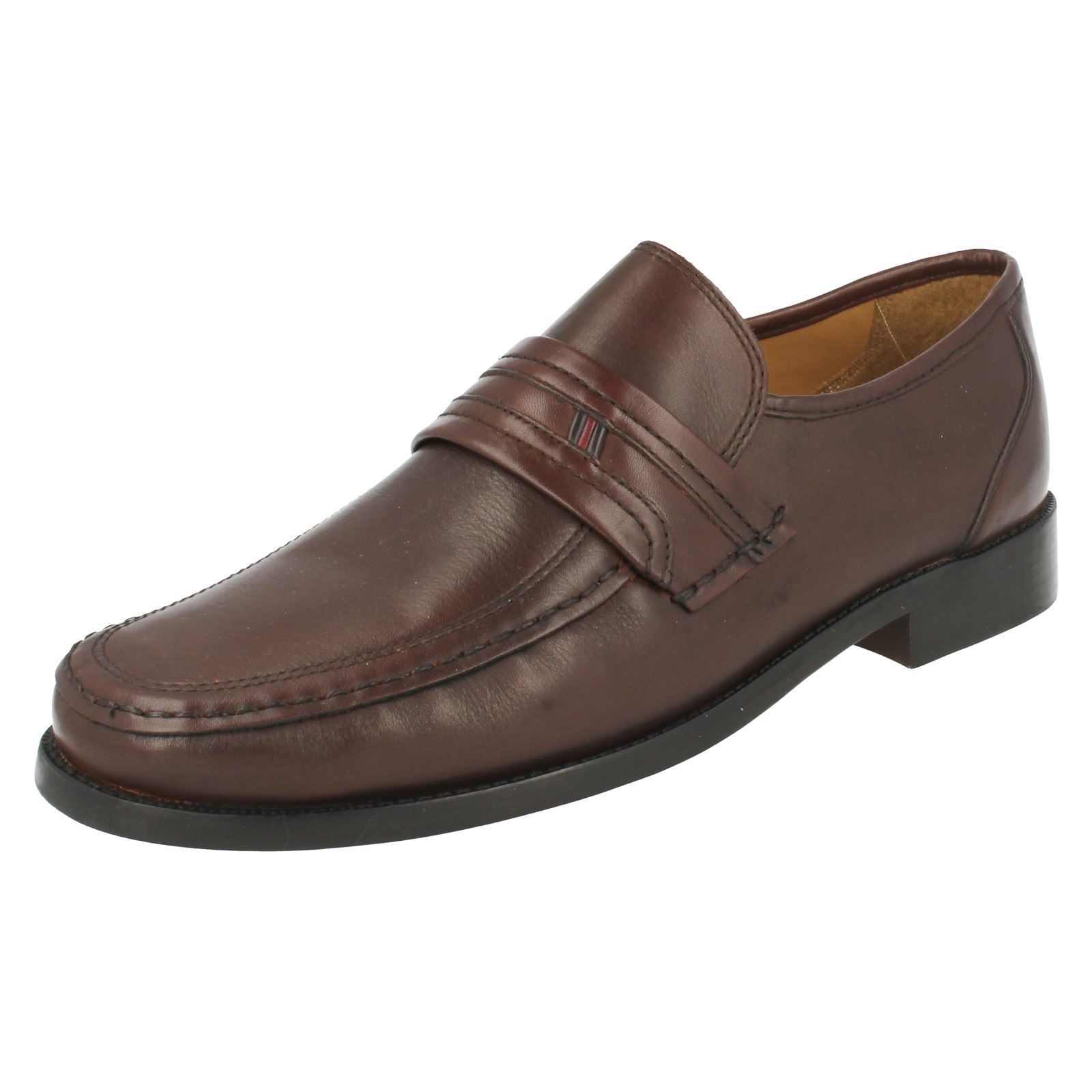 HERREN CLARK BRAUNES LEDER FORMELL SLIPPER SCHUHE "LÜNETTE RAND" HERREN CLARK BRAUNES LEDER