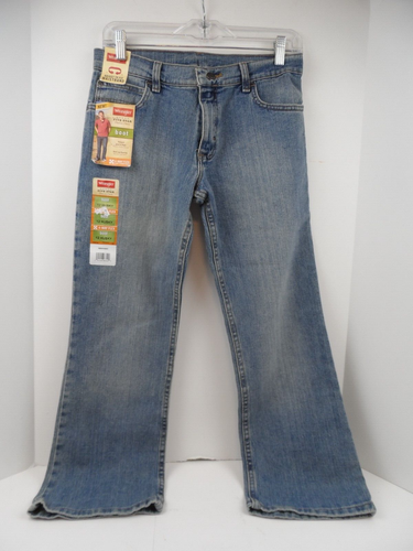 Wrangler Boy's Relaxed Seat/Thigh Boot Cut Denim Blue Jeans - Size 12 Husky -NEW - Picture 1 of 8