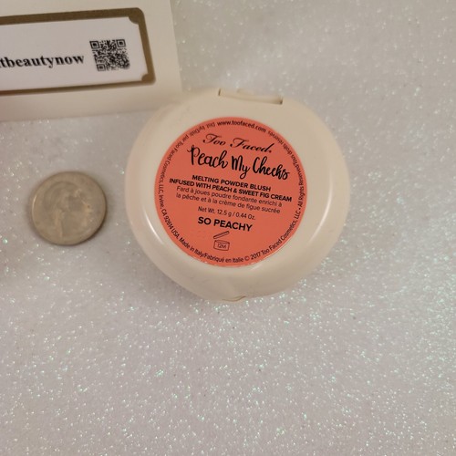 Too Faced Peach My Cheeks SO PEACHY Melting Powder Blush Full Size BNIB - Picture 3 of 6