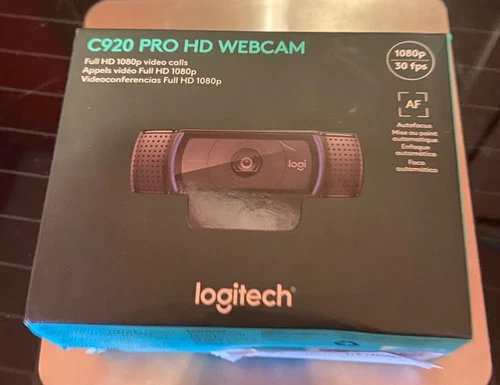 Logitech C920 Pro HD Webcam Full HD 1080p Video Calls Autofocus Dual Mics Works 