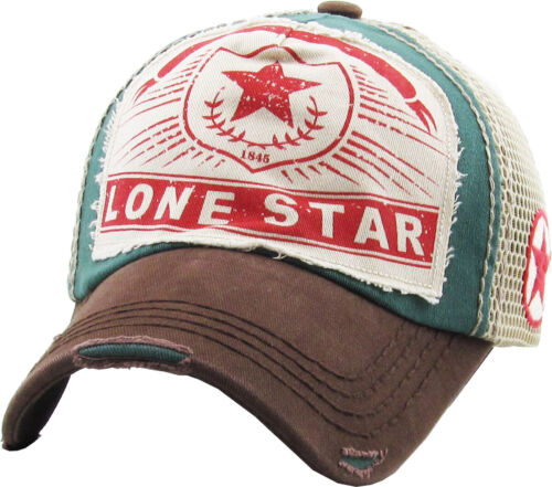 Lone Star Mesh Vintage Distressed Baseball Cap Dad Hat Adjustable - 第 8/16 張圖片