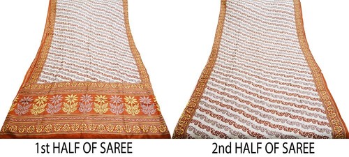 Vintage Lot Of 5 Sarees Recycled Used Felting Quilting Pure Silk Sari defects - Picture 21 of 21