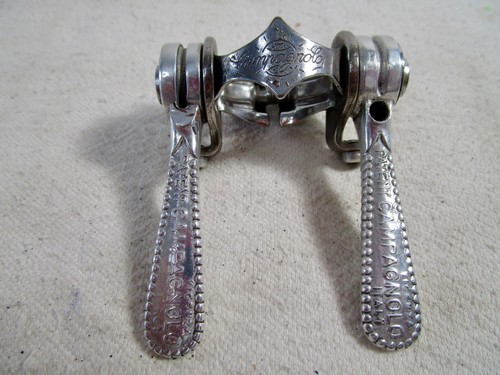 Vintage 1950's Campagnolo Derailleur & Downtube Shifters & Cable Guide Novi - Picture 4 of 12