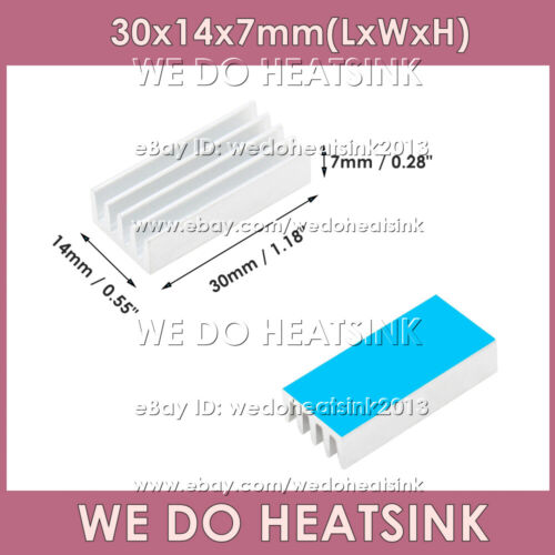30x14x7mm With or Without Tape Silver Heatsink Cooler Radiator DIP IC Chip - Photo 9/9