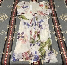 Ganni Maxi Dress Sz 38 M Floral Printed Mesh Straight Polyamide NWT BB