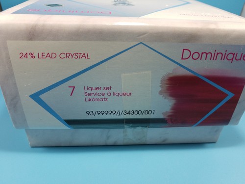 JIHLAVSKE BOHEMIA SKLARNY Dominique 24 Lead Crystal 7pc Liqueur Set Original Box - Picture 6 of 14