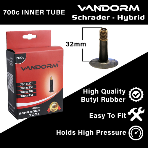 2x Vandorm 700 x 35c City Urban Slick Hybrid Tyres w/ Schrader Valve Inner Tubes - Picture 5 of 6