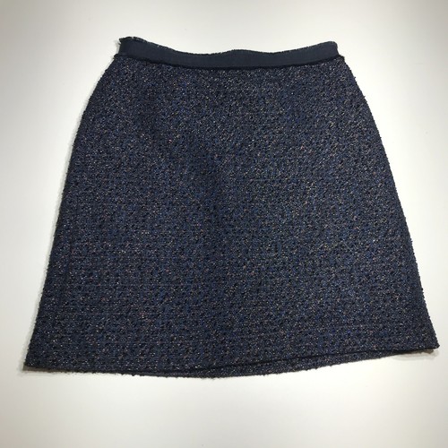 Ann Taylor Navy filo metallizzato tessuto dritto matita chic elegante taglia 8 nuovo con etichette - Foto 1 di 16