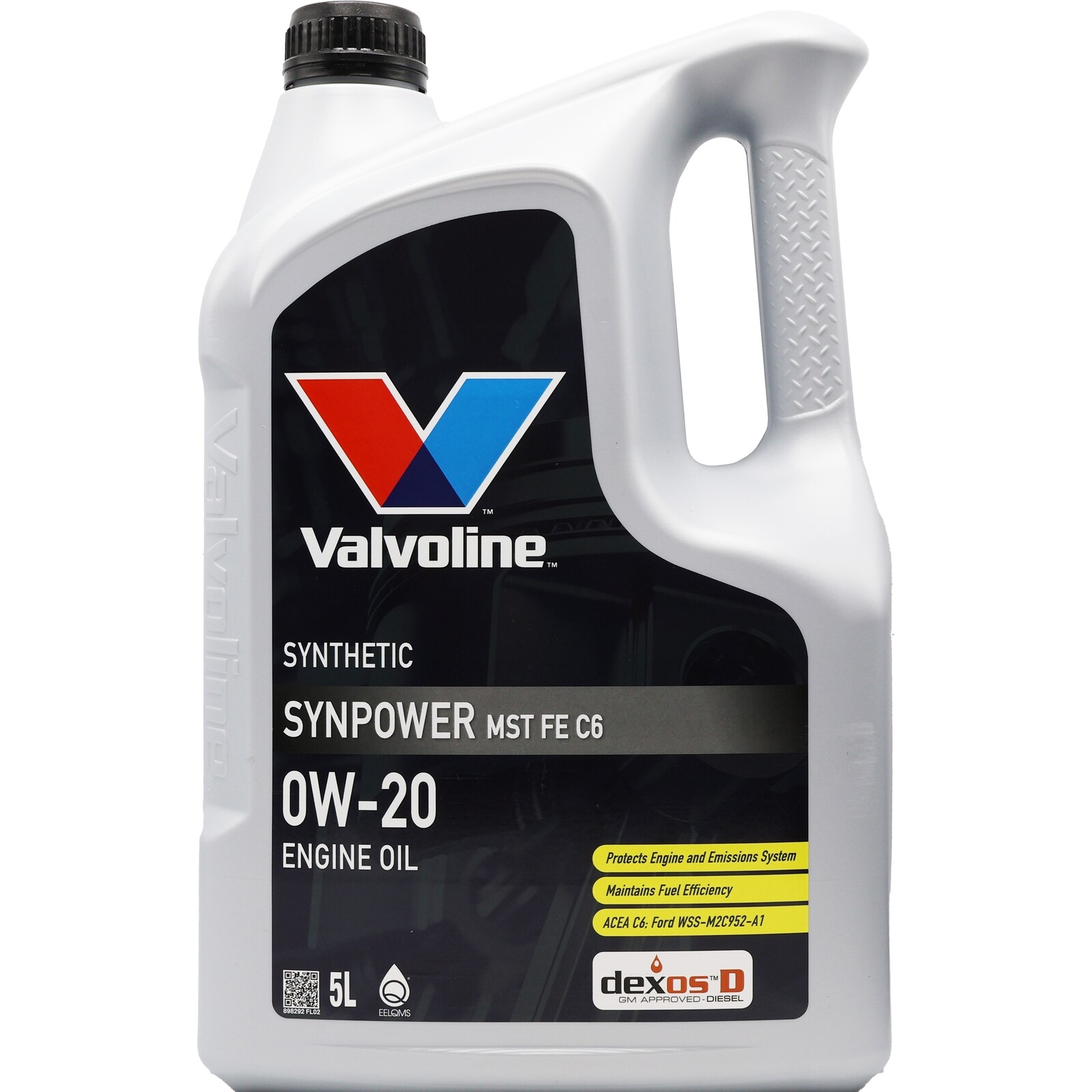 Valvoline SynPower MST FE C6 0W-20 0W20 Fully Synthetic Engine Oil - 5L 5 Litres