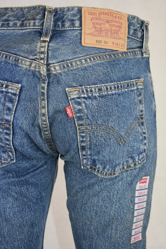 levi's 505 jeans levis uomo regular fit a vita alta gamba dritta w29 w30 w32 blu - Foto 7 di 9