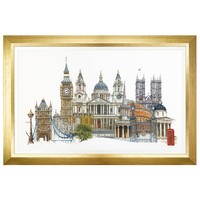 "Thea Gouverneur Kreuzstich Stickpackung \"London ZäHlstoff\", ZäHlmuster, 79X50Cm"