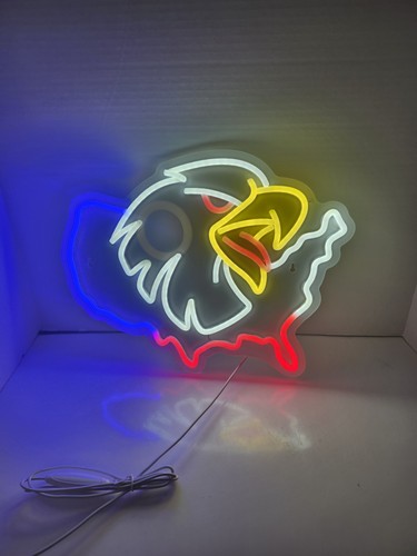 Nevorian Usa With Eagle Neon Light 16" × 13" - Picture 1 of 4
