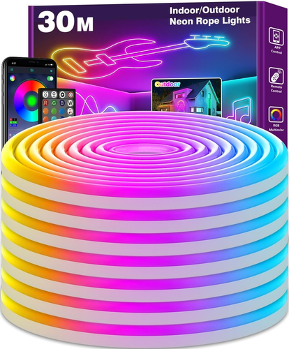 Neon LED Strip 6m flexibel RGB wasserdicht Musik Sync App Steuerung - Bild 10 von 17