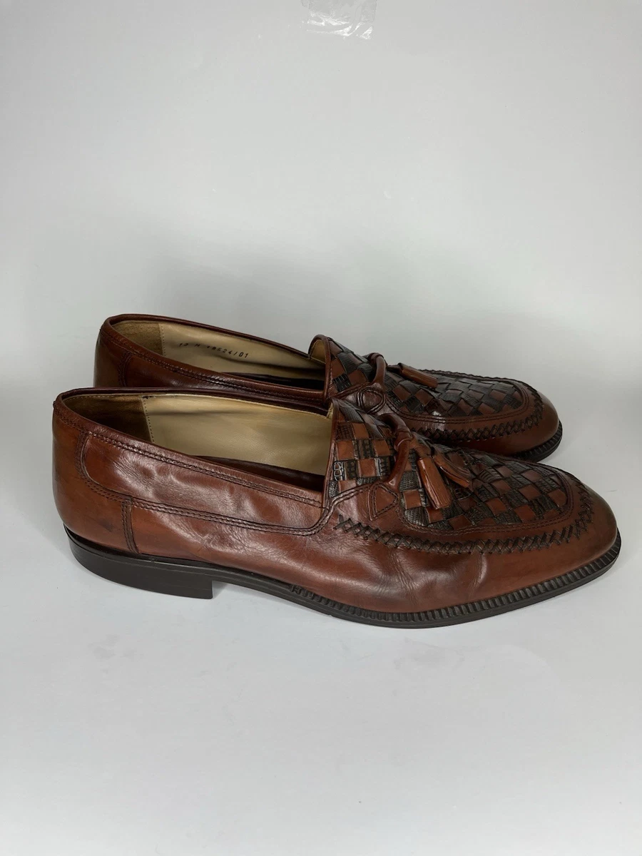 Stanley Blacker Brown Dress Shoes Mens Size 13M Loafer Woven 