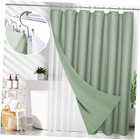  3 in 1 Waterproof Waffle Weave Shower Curtain 72"W x 72"L (Pack of 1) Green