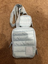 Reebok Women's Eden blue Quilted Crossbody Bag With Removable Pouch 7"X5.5"X1"