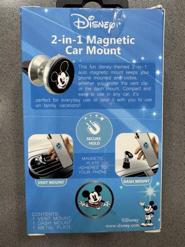 Disney 2 In 1 Magnetic Car Mount Dash Or Vent New In Box - Picture 2 of 3