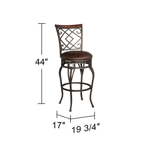 Hartley Bronze Swivel Bar Stool 30" High Traditional for Kitchen Counter Island - Picture 4 of 9