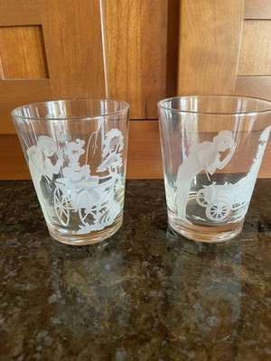 Pair Of 1958 Etched Hiram Walker Whiskey Glasses