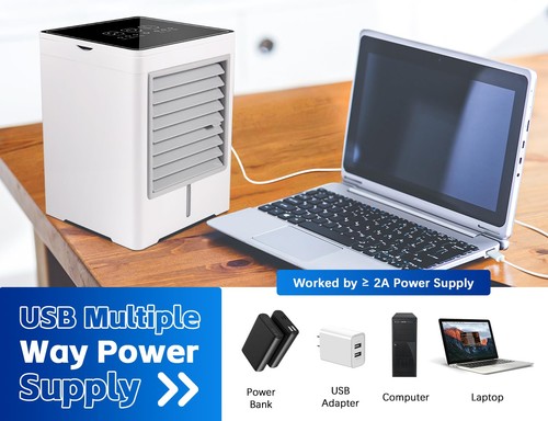 Portable Air Conditioners Fan, Evaporative Air Cooler, USB Personal Mini Air ... - Picture 7 of 8