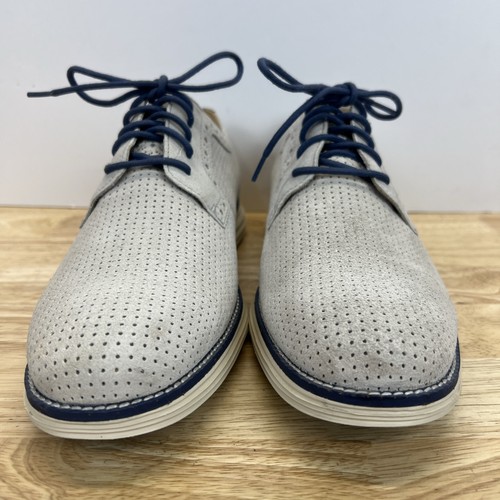 Cole Haan Schuhe Grand OS Herren Größe 11 grau elfenbein Wildleder blau Freizeit Oxford - Bild 14 von 22