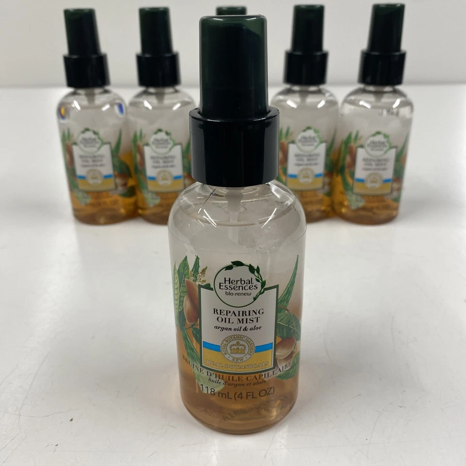 LOT x6 HERBAL ESSENCES Bio Renew Repairing Oil Mist With Argan Oil & Aloe Vera - Image 2 of 4