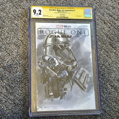 Star Wars Rogue One Adaptation #1 CGC 9.2 Signed Ben Abusaada Sketch Comic 1/1