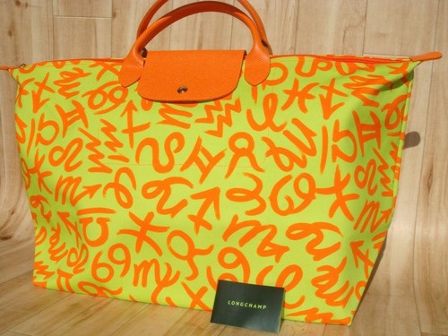 Nuevo Bolso de Mano JEREMY LONGCHAMP Jeremy Scott Amarillo Naranja Zodiaco Graffiti - Imagen 2 de 12