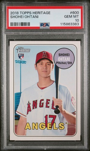 2018 Topps Heritage Shohei Ohtani Rookie RC #600 PSA 10 Gem Mint