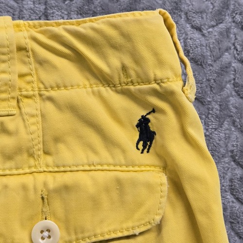 Vintage Polo Ralph Lauren Shorts Mens 36 Yellow 10" Drawstring Military - Picture 10 of 10