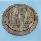 Folding Wooden Apple Basket Hand Painted Flowers Scroll Cut 3D Pop-Up Style