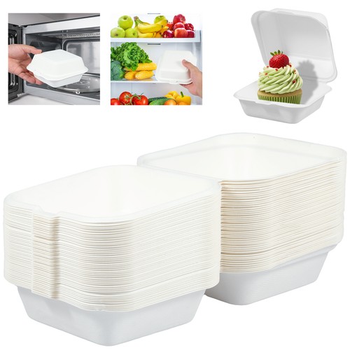 50Pcs Clamshell Food Containers Biodegradable Clamshell Take Out Food stxgb - Picture 9 of 11