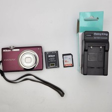 Nikon COOLPIX S3000 Plum 12MP Digital Camera w/ Battery Card Tested A