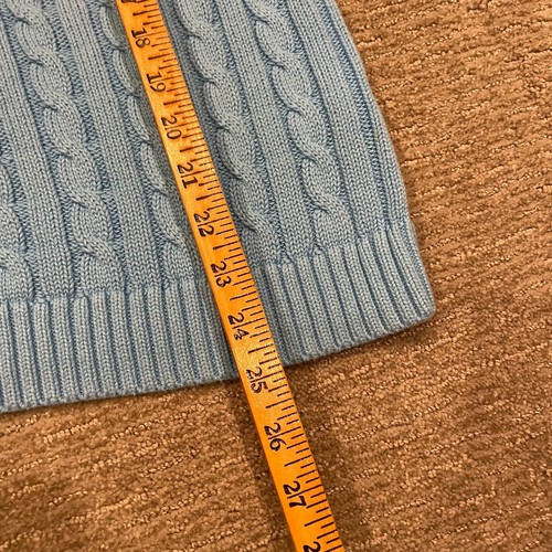 LL Bean Suéter Mujer Grande Azul Tejido Botón Pescador Algodón Cárdigan * - Imagen 6 de 14