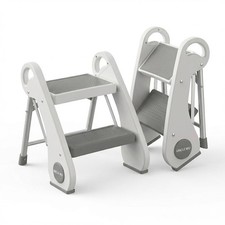 UNCLE WU Foldable Step Stool for Toddlers 10.6" High Portable Mini 2Step Ste...