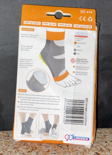 Neo G Plantarfasziitis tägliche Unterstützung & Linderung - Größe Large (1 Paar) schwarz *LESEN* - Bild 2 von 3