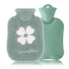 500 ml Hot Water Bottle with Faux Fur Cover 2-in-1 Cold & Hot Compress Bag