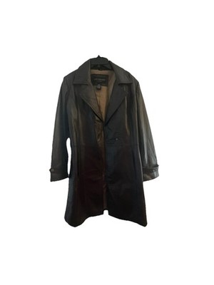 Centigrade Leather Trench Coat Jacket Super Soft dark brown XS. 