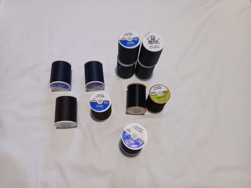 Dark colors Coats and Clark thread mixed lot, 11 spools of thread, polyester - Picture 3 of 3