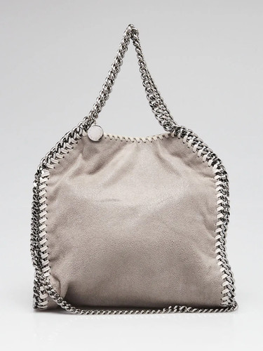 Mini bolso Falabella de cuero sintético gris peludo Stella McCartney - Imagen 1 de 10