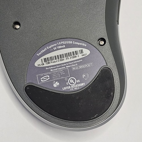 Microsoft Trackball Explorer 1.0 Mouse PS2/USB Compatible X08-70390 Tested Clean - Picture 7 of 8
