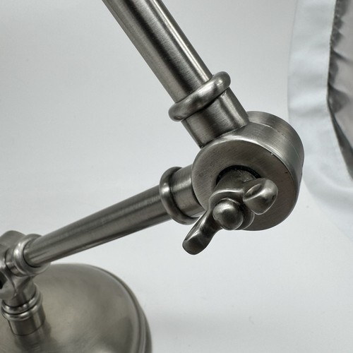 Vintage POTTERY BARN Brushed INDUSTRIAL ADJUSTABLE Table Desk Lamp Heavy Duty - Picture 11 of 14