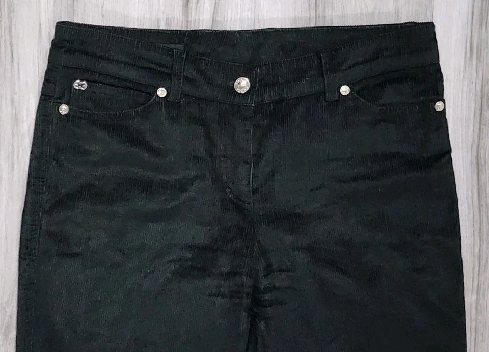 Pantalón Vintage Escada Negro Pana Talla 4 EU 36 Pierna Ligeramente Acampanada Foto 4 de 4