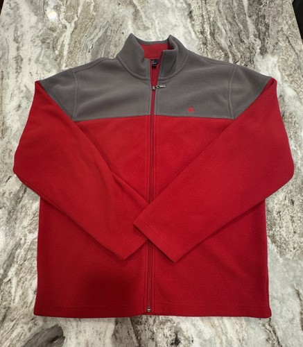 Brooks Brothers 346 rot & grau weich Fleece durchgehender Reißverschluss L/S Pullover Jacke-Herren XL - Bild 2 von 8