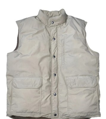 Vtg Orvis Goose Down Vest Mens L Tan Insulated Puffer Hunting Hiking Outdoor