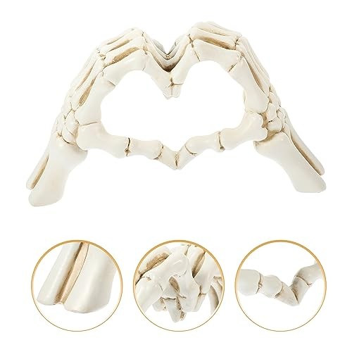 Heart Shaped Finger Gesture Sculpture Resin Skeleton Hand Love Gesture - Bild 3 von 7