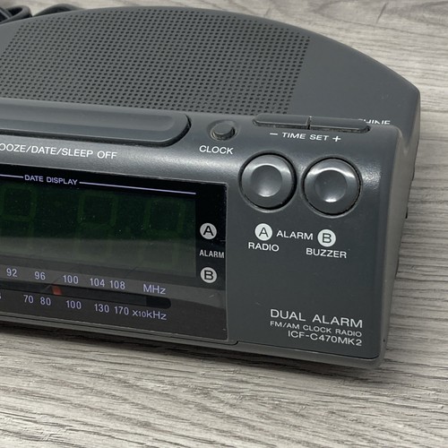 Sony Dream Machine ICF-C470MK2 Alarm AM/FM Radio Alarm Clock Tested Works - Gray - Picture 8 of 12