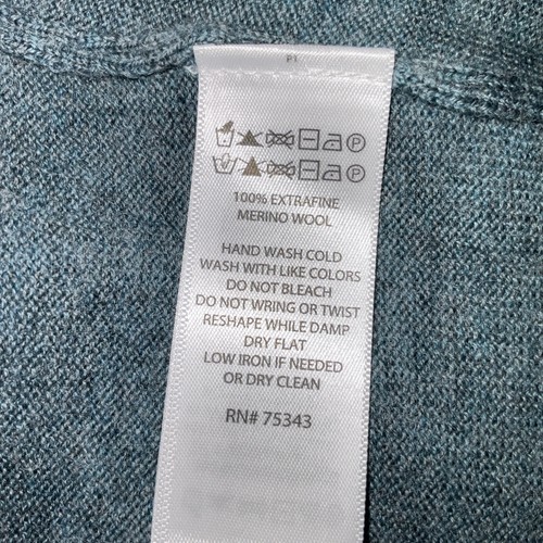 CHRISTIAN LACROIX 100% EXTRAFEINE MERINOWOLLE BLAU RIPPSTRICK S/S PULLOVER L NEU MIT ETIKETT - Bild 11 von 11